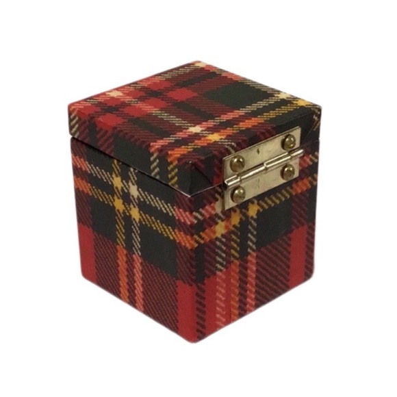 Vintage Harrods Knightsbridge Mini Pop-Up Jack-in-the-Box, Red & Green Plaid - Picture 5 of 6